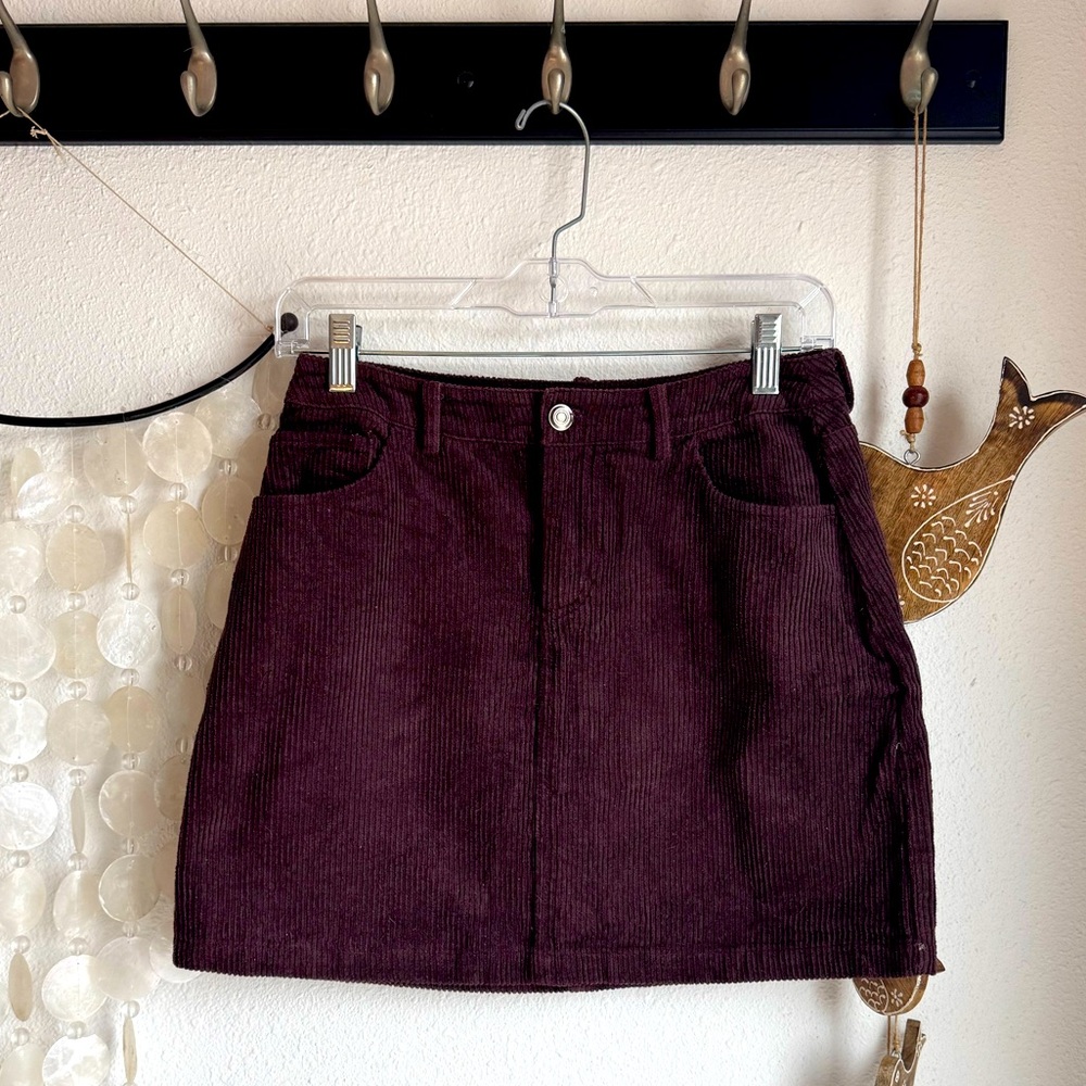 Kori Plum Corduroy Mini Skirt Size Small